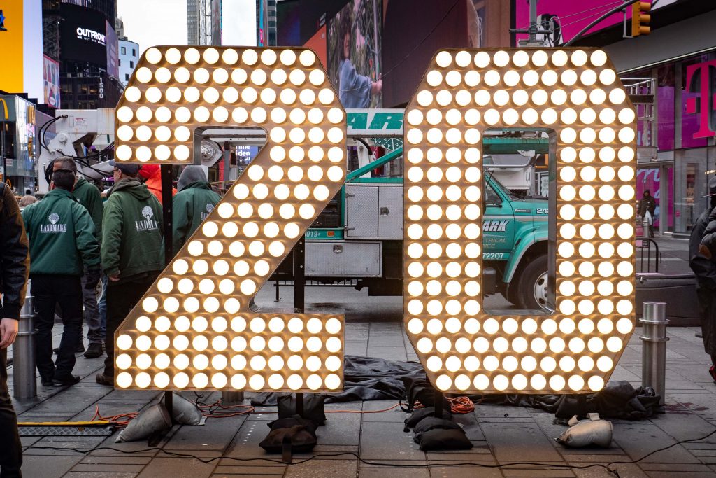 “20” Numerals Arrive in Times Square Times Square Ball
